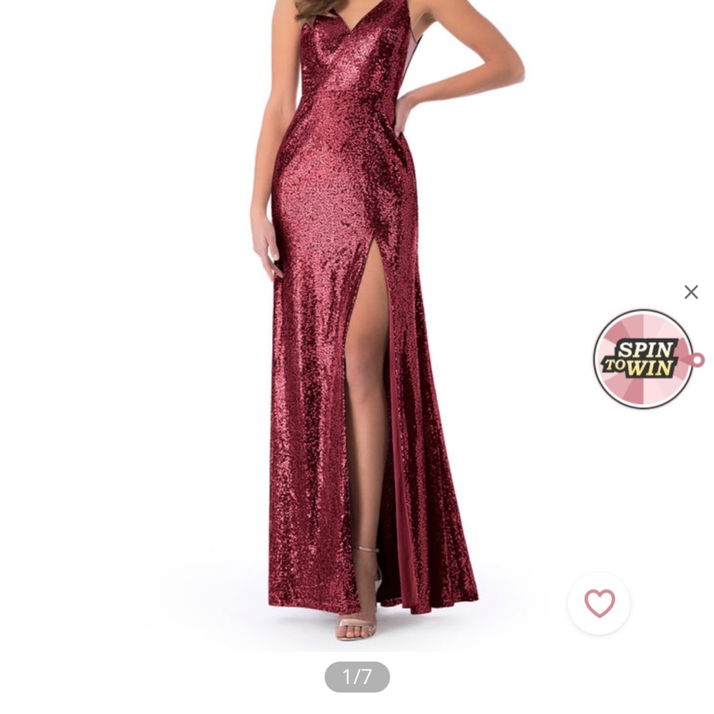 Burgundy Azazie Stellar Bridesmaids Dress